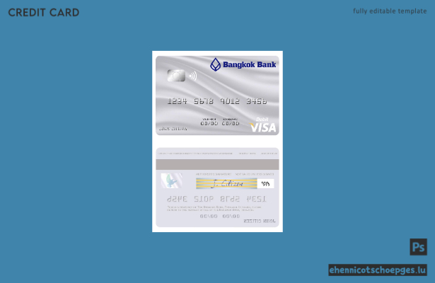 Beispielvorschau der Bangkok Bank Visa-Debitkarte in Thailand